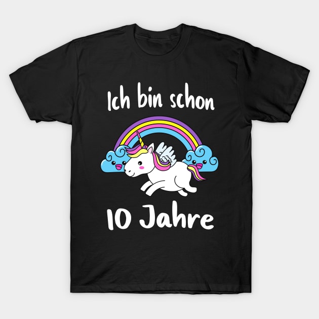 Ich bin schon 10 Jahre alt Einhorn Mädchen Bday T-Shirt by Foxxy Merch